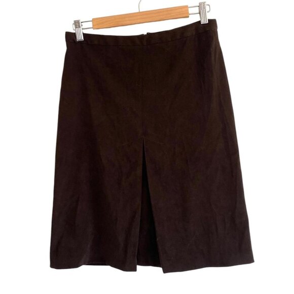 BCBGMAXAZRIA BROWN VELVET MIDI SKIRT BUSINESS WORK WOMENS SIZE 4 - Picture 3 of 5
